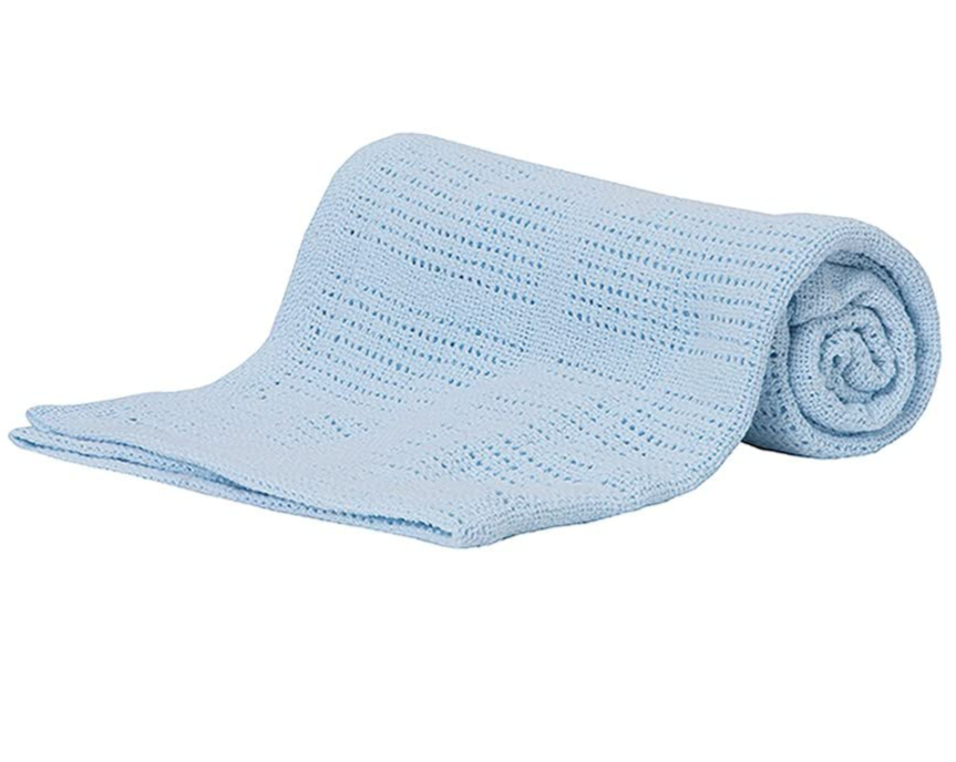 Soft Blue Cellular Baby Blanket