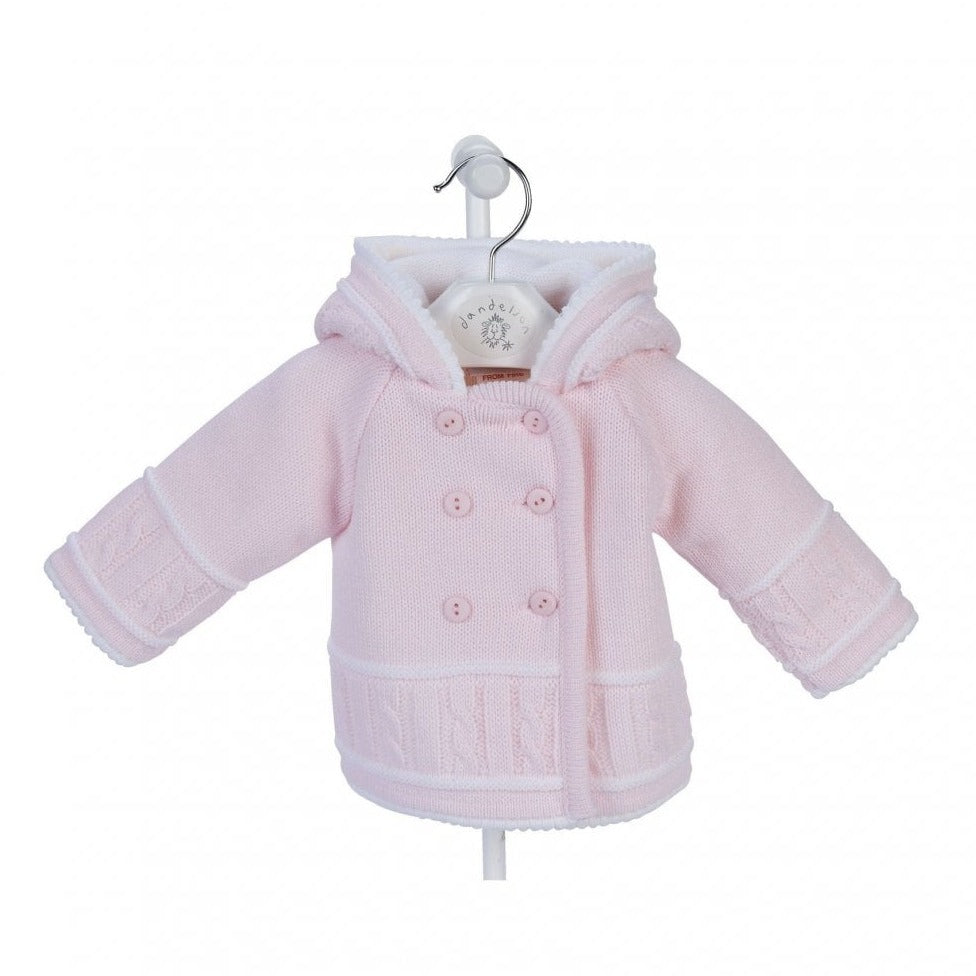 Pink Cable Knit Baby Cardigan Jacket