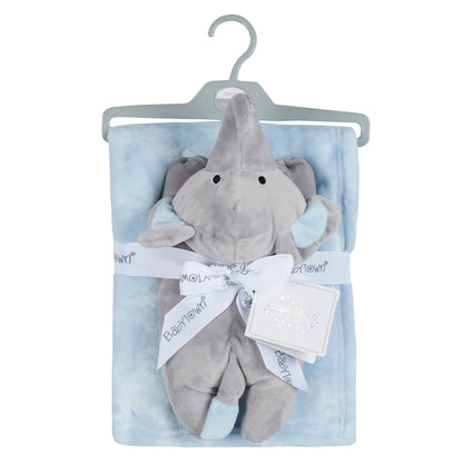 Blue Elephant Toy & Blanket Set