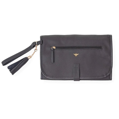 Vegan Leather Nappy Change Clutch Bag - Smoke Grey