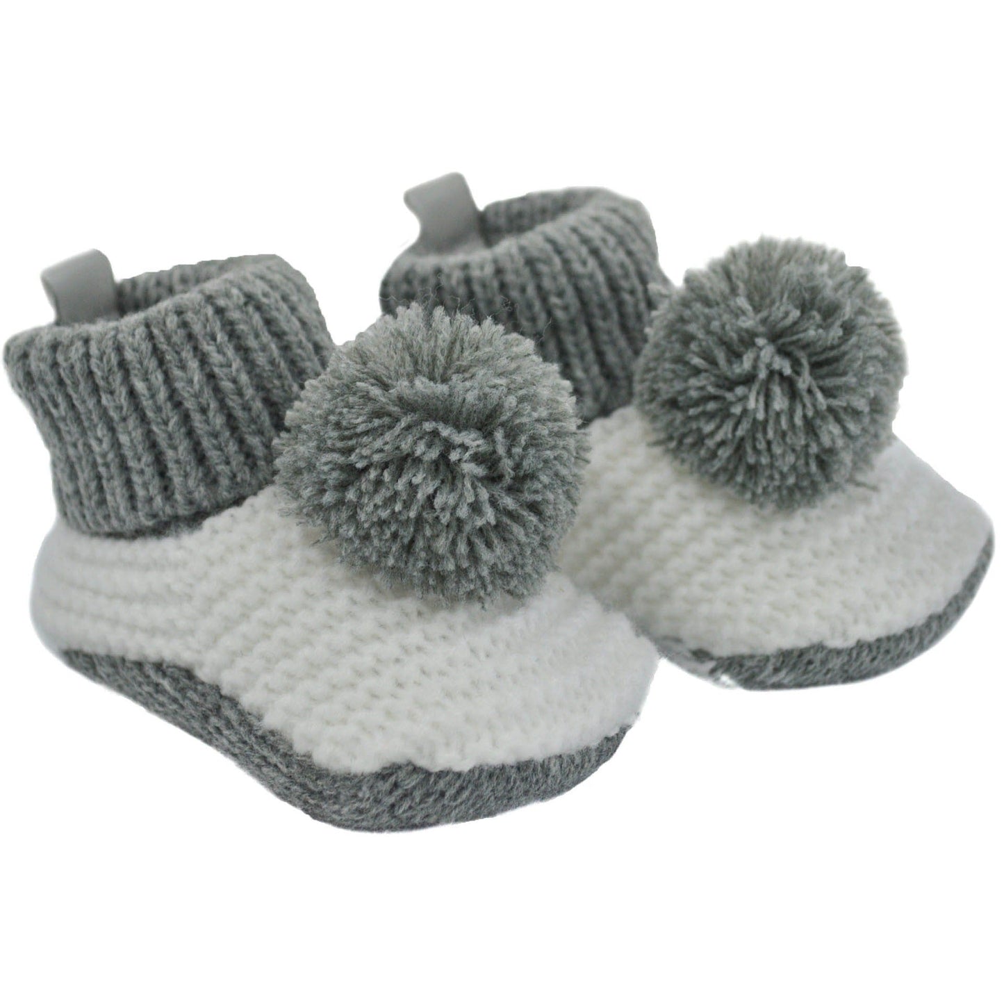 Baby Boy Grey Bobble Knitted Footwear