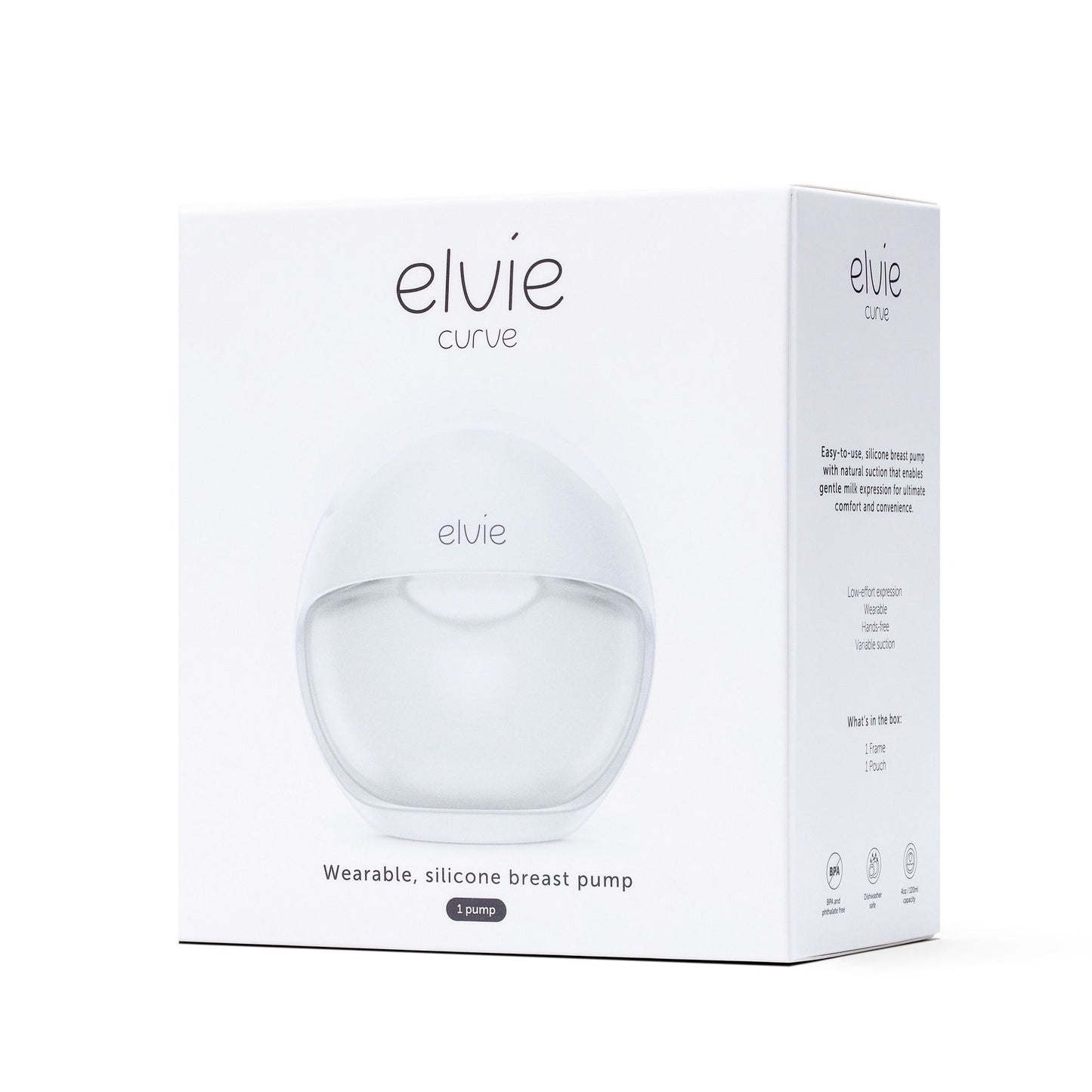 Elvie Curve Hands-free Breast Pump Natural Suction Silicone Worn in Bra - Lullaby Secret 