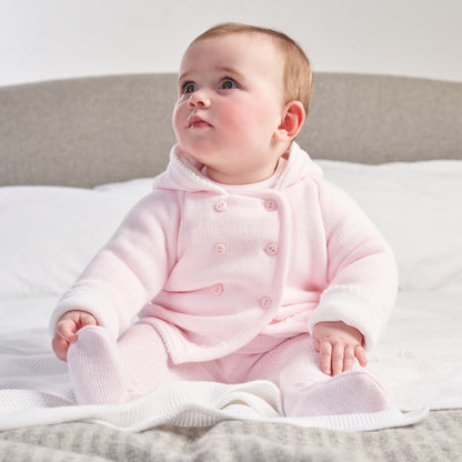 Pink Cable Knit Baby Cardigan Jacket
