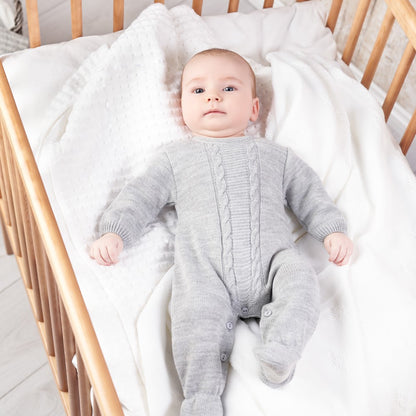 Dandelion Grey Knitted Babygrow