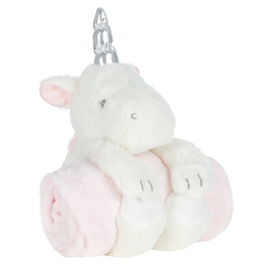 Baby Unicorn Toy & Embossed Blanket Gift Set