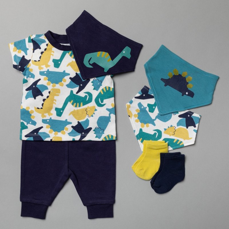 Baby Boys Dinosaur 7 Piece Outfit Set