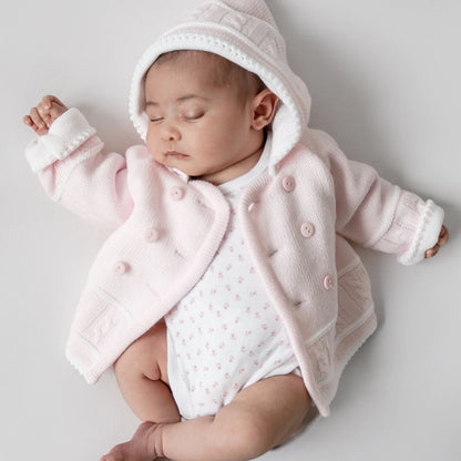 Pink Cable Knit Baby Cardigan Jacket