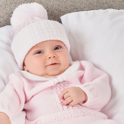 Pink Bobble Hat (0-6 Months)