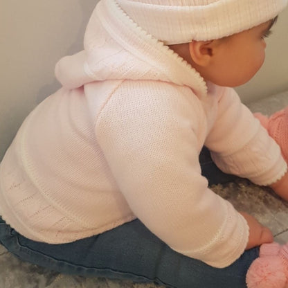 Pink Cable Knit Baby Cardigan Jacket