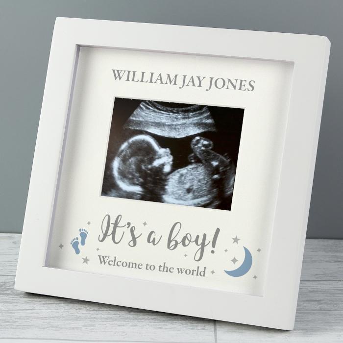 'It's A Boy' Personalised Baby Scan Frame