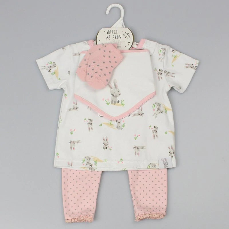 Baby Girls Bunny Rabbit 4 Piece Outfit