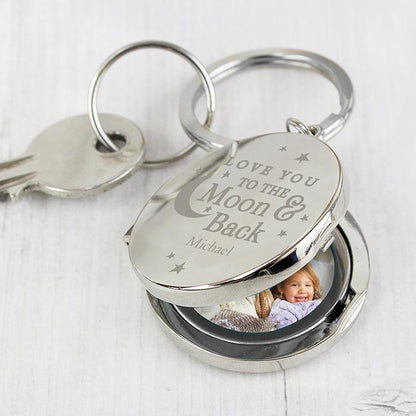 Love you To the Moon and Back Personalised Photo Keyring