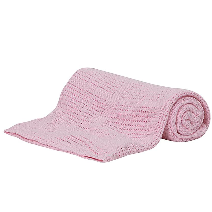 Soft Pink Cellular Baby Blanket