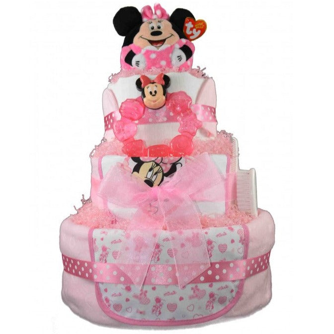 Three Tier Nappy Cake With Minnie Mouse
