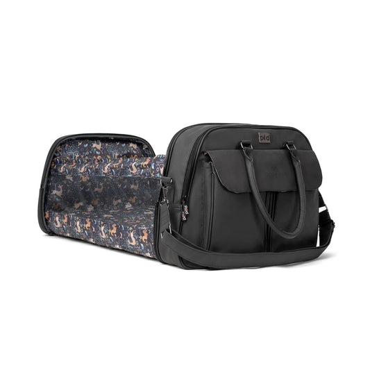 Baby Travel Crib Changing Bag - Vegan Leather - Black - Pod®