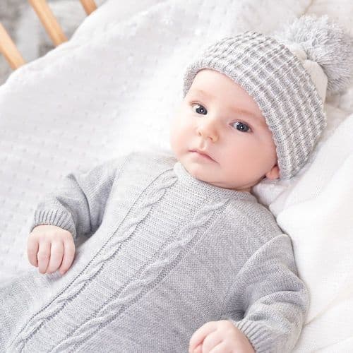 Dandelion Grey Knitted Babygrow