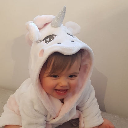 Baby Girls Soft Unicorn Dressing Gown