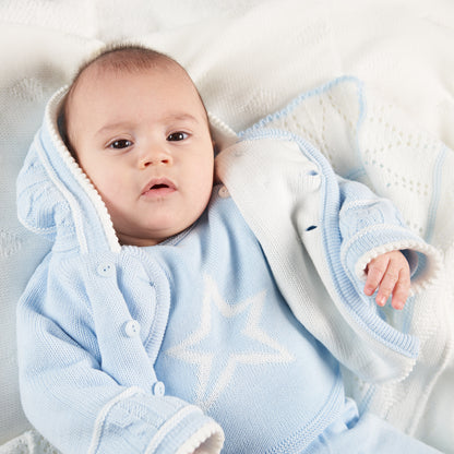 Sky Blue knitted Baby Cardigan Jacket