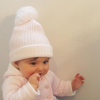 Pink Bobble Hat (0-2 Years)