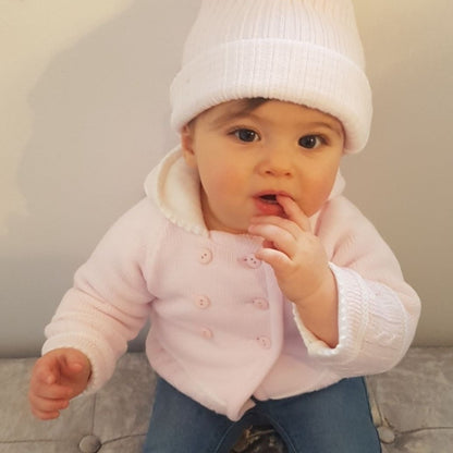 Pink Cable Knit Baby Cardigan Jacket
