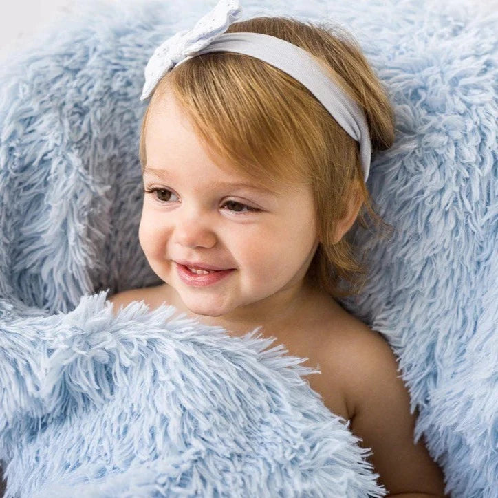 Koochicoo™ Fluffy Baby Blanket - Powder Blue