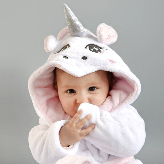 Baby Girls Soft Unicorn Dressing Gown